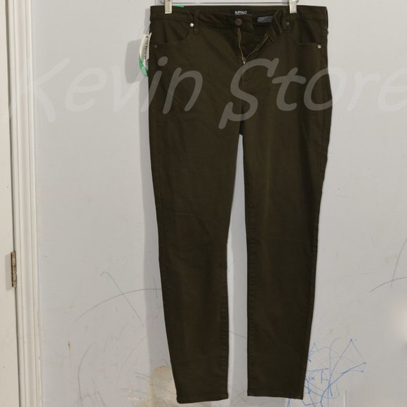 size‎ 12 Green Nwt Buffalo Mid- Rise Tencel Blend Tretchh Skinny Pants Jeans - Picture 2 of 7